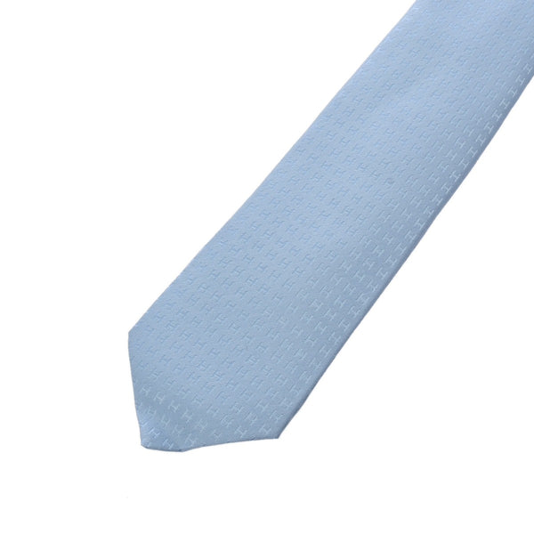 HERMES エルメス H織り ブルーシエル メンズ シルク100％ ネクタイ 新品 銀蔵