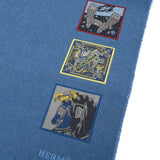 HERMES エルメス カシミヤマフラー バッジソワ ブルーホライゾン レディース カシミヤ100％ マフラー 未使用 銀蔵