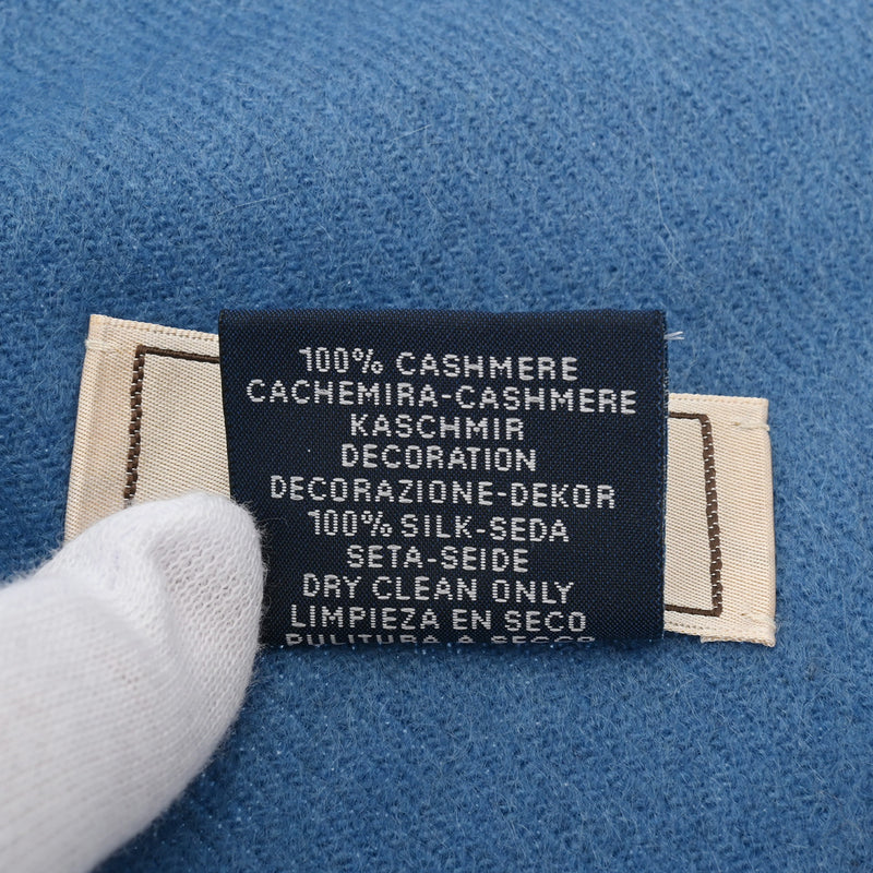 HERMES エルメス カシミヤマフラー バッジソワ ブルーホライゾン レディース カシミヤ100％ マフラー 未使用 銀蔵