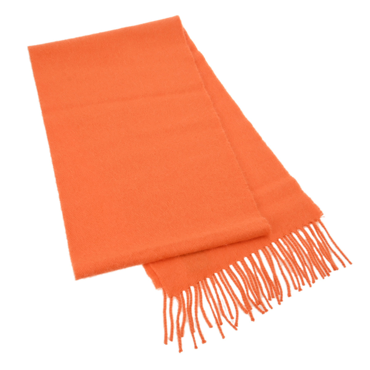 HERMES エルメス カシミヤマフラー バッジソワ オレンジ レディース