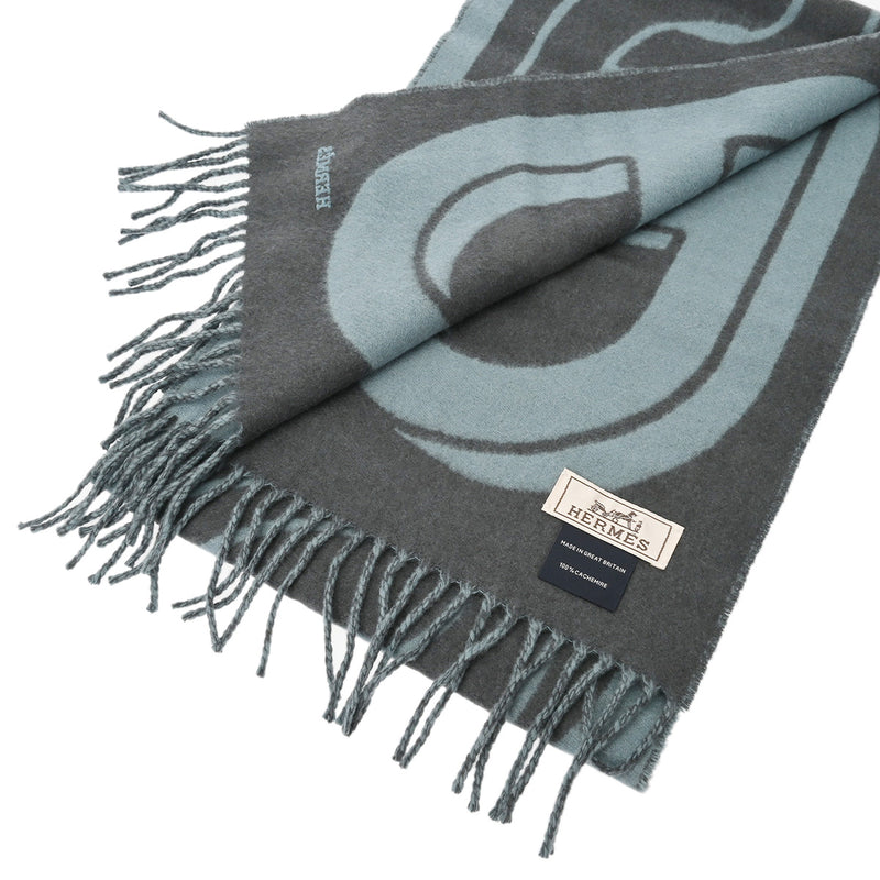 HERMES エルメス マイヨン TGM ユーカリプテュス/オラージュ レディース カシミヤ100％ マフラー 未使用 銀蔵