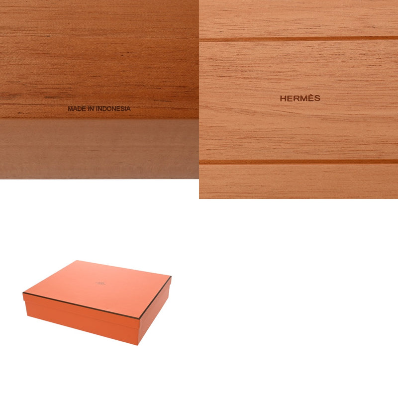 HERMES エルメス トレー アトリウム レクタンギュラー ゴールド ユニセックス マホガニー/トリヨンリス ブランド小物 新品 銀蔵