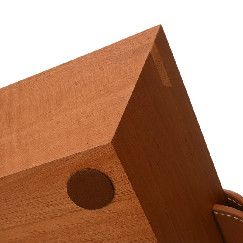 HERMES エルメス トレー アトリウム レクタンギュラー ゴールド ユニセックス マホガニー/トリヨンリス ブランド小物 新品 銀蔵