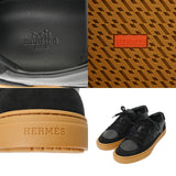 HERMES エルメス ディープ サイズ 41 ブラック メンズ カーフ シェーブルヴェロア スニーカー 新品 銀蔵