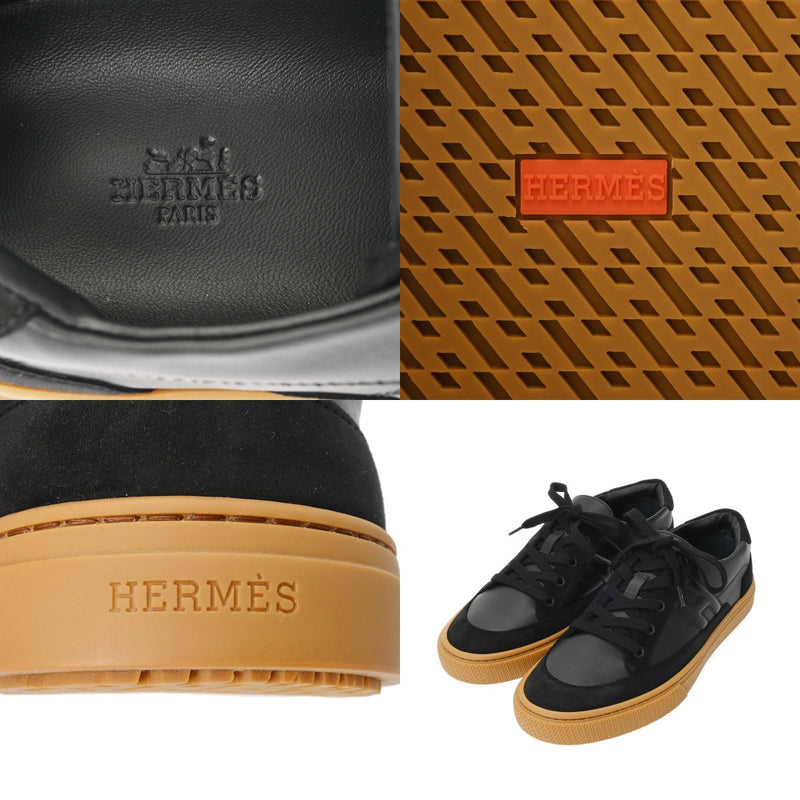 HERMES ブラック レースアップシューズ 41 HERMES エルメス ディープ サイズ 41 ブラック メンズ カーフ