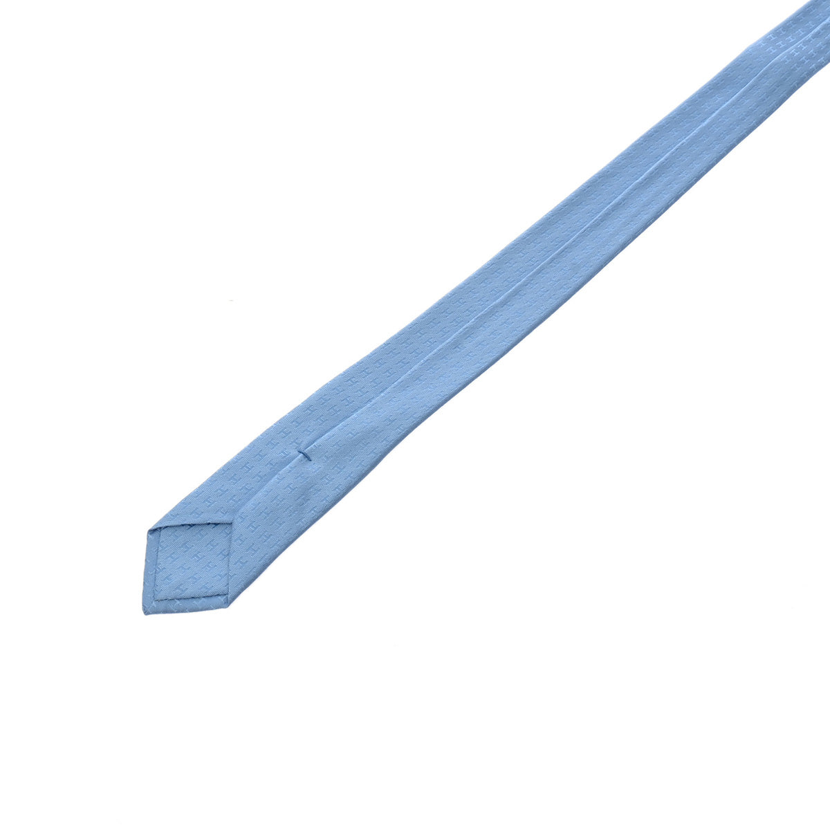 HERMES エルメス H織り ブルー系 メンズ シルク100％ ネクタイ