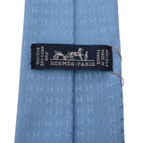 HERMES エルメス H織り ブルー系 メンズ シルク100％ ネクタイ 未使用 銀蔵