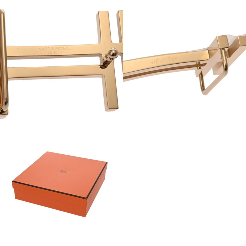 HERMES エルメス H オ カレ サイズ 85cm ショコラ/黒 ゴールド金具 W刻印(2024年頃) メンズ トゴ ボックスカーフ ベルト 新品 銀蔵