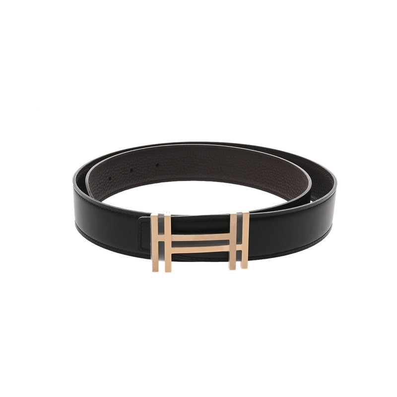 HERMES エルメス H オ カレ サイズ 85cm ショコラ/黒 ゴールド金具 W刻印(2024年頃) メンズ トゴ ボックスカーフ ベルト 新品 銀蔵