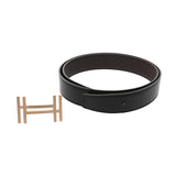 HERMES エルメス H オ カレ サイズ 85cm ショコラ/黒 ゴールド金具 W刻印(2024年頃) メンズ トゴ ボックスカーフ ベルト 新品 銀蔵