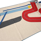 HERMES エルメス レクタングル TOP DEPART ナチュラル/ルージュ/ブルー メンズ カシミヤ70％ シルク30％ マフラー 未使用 銀蔵