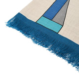 HERMES エルメス レクタングル TOP DEPART ナチュラル/ルージュ/ブルー メンズ カシミヤ70％ シルク30％ マフラー 未使用 銀蔵