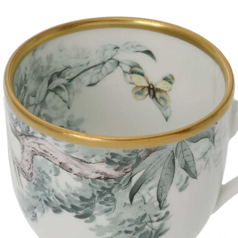 HERMES エルメス コーヒーカップ＆ソーサー 2セット 赤道下のスケッチ グリーン系 ユニセックス 磁器 ブランド小物 新品 銀蔵