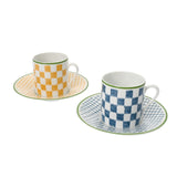 HERMES エルメス コーヒーカップ＆ソーサー 2セット WALKIN IN THE GARDEN マルチカラー ユニセックス 磁器 ブランド小物 新品 銀蔵