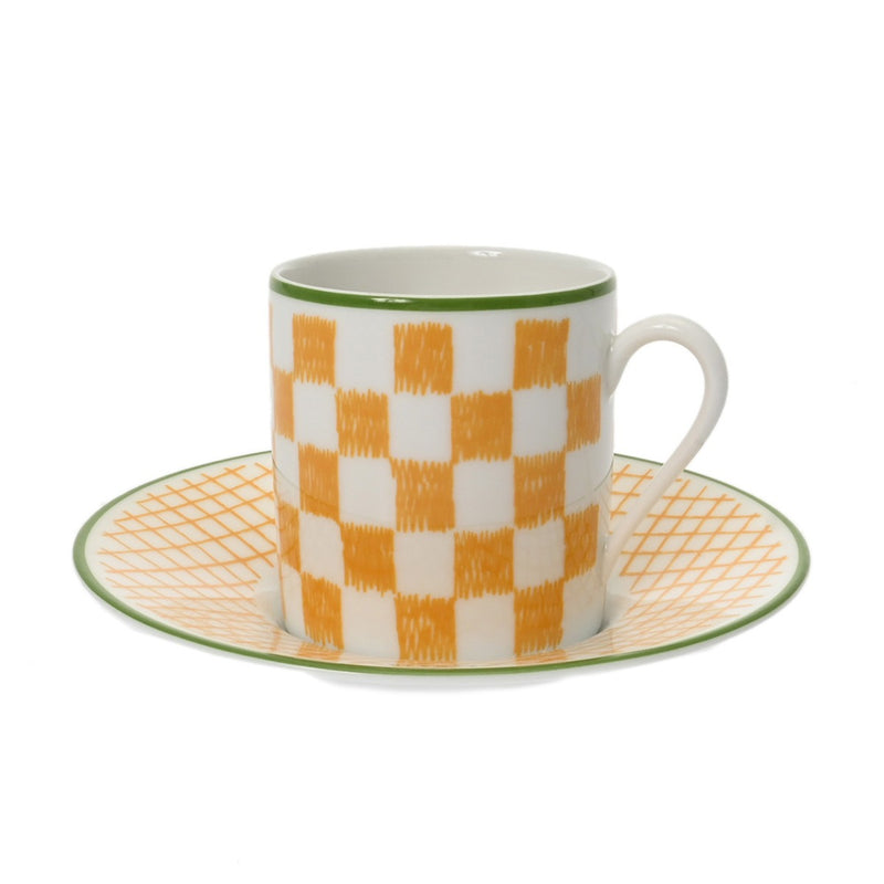 HERMES エルメス コーヒーカップ＆ソーサー 2セット WALKIN IN THE GARDEN マルチカラー ユニセックス 磁器 ブランド小物 新品 銀蔵