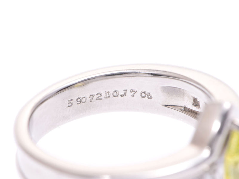 Mikimoto 戒指 #12.5 女士黄色钻石 0.77ct/0.17ct PT950 11.4g 戒指 A 级美容 MIKIMOTO GIA 评估书 二手银藏