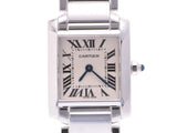 Cartier Tank Francaise SM ivory dial women'S WG quartz watch a rank CARTIER pre-owned silver collection
