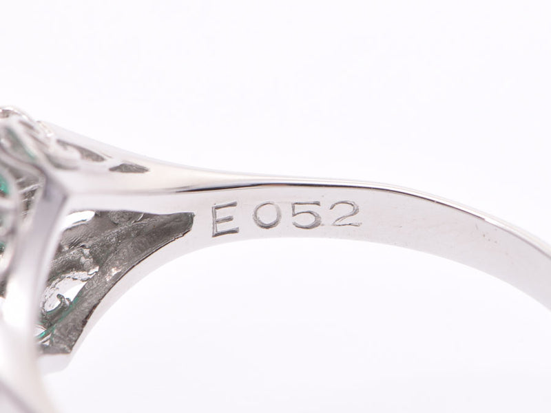 14.5 ladies PT900 emerald 0.52 CT diamond 0.24ct 4.6g ring