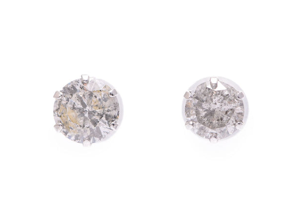 一颗耳环钻石女士PT900钻石0.53ct0.51ct0.7g A级二手银藏