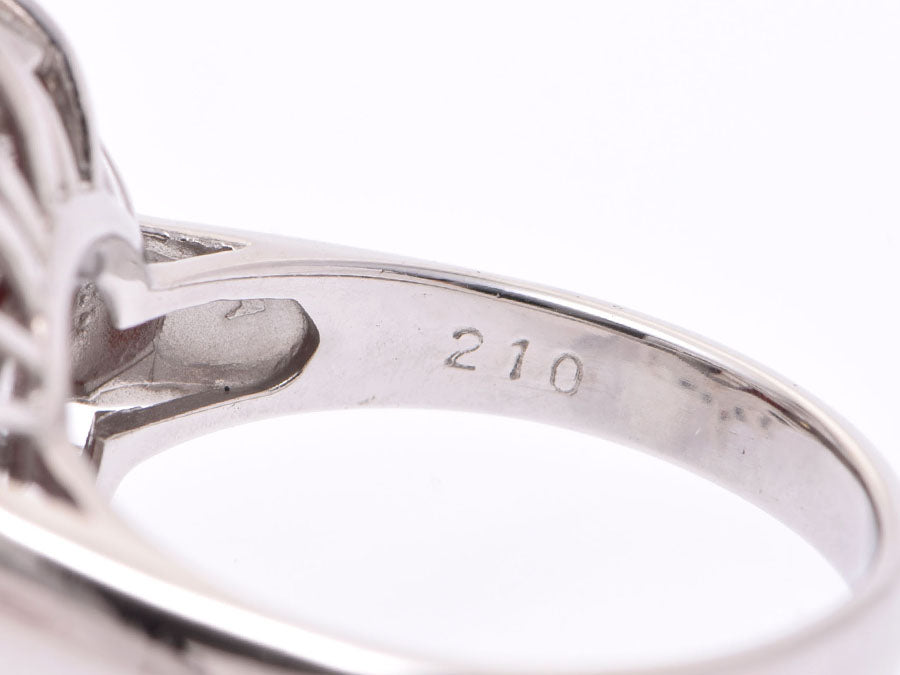 リング #13 レディース PT900 赤珊瑚12.40-12.50mm ダイヤ2.10ct 14.8g