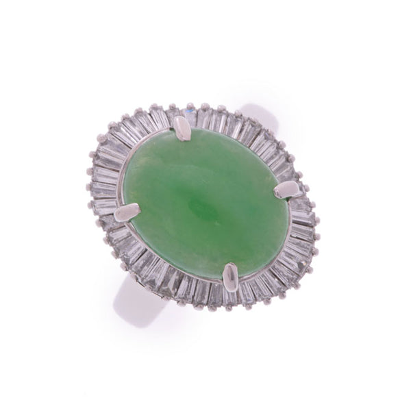 リング #10 レディース PT900 翡翠3.88ct ダイヤ0.70ct 8.9g 指輪 A