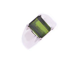 7.2 g of ring #15 Lady's K18WG green tourmaline ring A ranks used silver storehouse