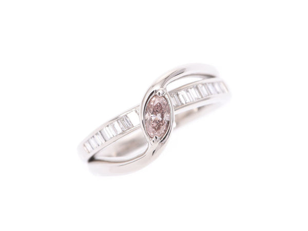 戒指 #13 女士 PT900 粉红色钻石 0.275ct 钻石 0.4ct 7.3g 戒指 A 级二手银藏