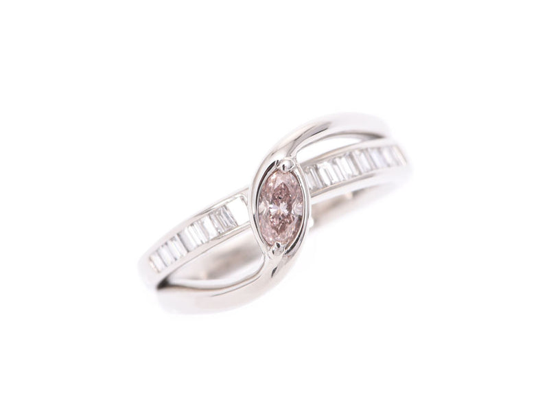 Ring #13 Ladies PT900 Pink Diamond 0.275ct Diamond 0.4ct 7.3g Ring A Rank Used Ginzo