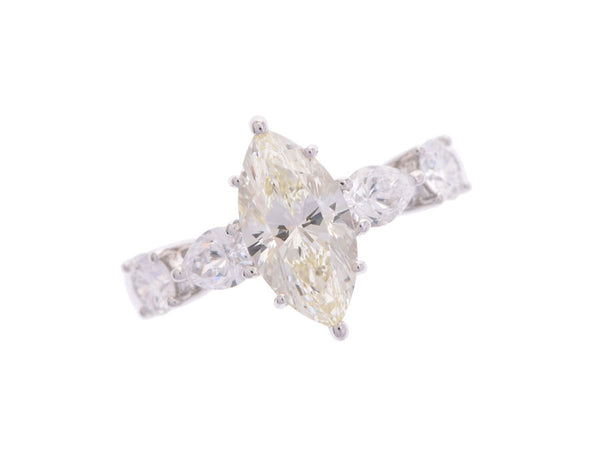 Tanzaku环#12女士PT900钻石1.706CT M VS1/无0.85ct7.0g环a级美TASAKI使用银饰品