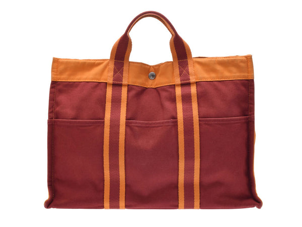 Used Hermès F ルte-to-MM canvas red-orange 2002 French Festival Hawaii limited HERMES silver