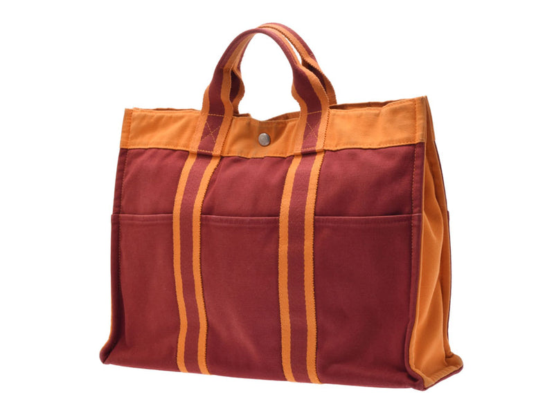 Used Hermès F ルte-to-MM canvas red-orange 2002 French Festival Hawaii limited HERMES silver