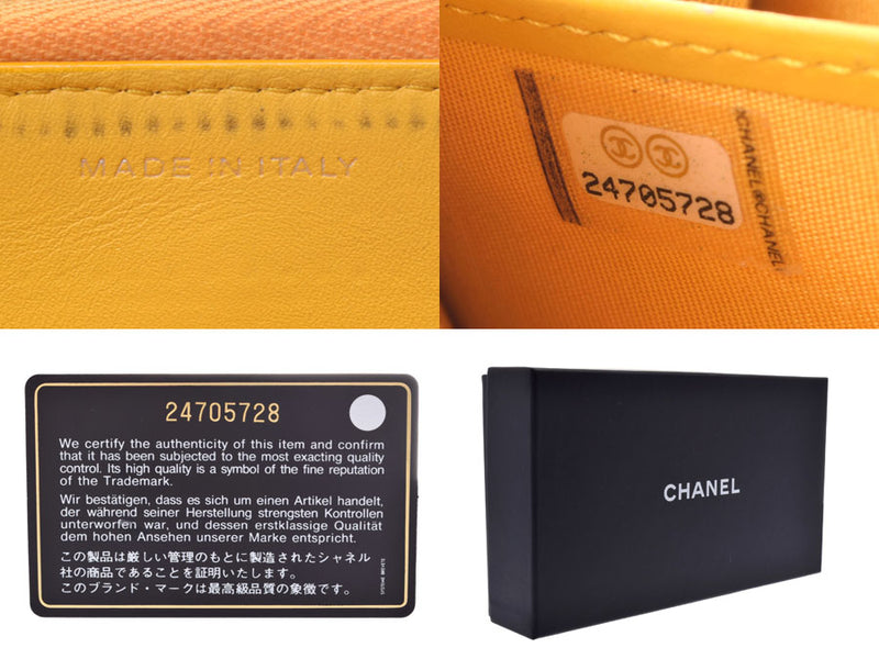 Chanel, Chanel, Camelia, Round Fassner, wallet, lamb skin, yellow CHANEL