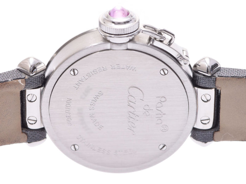 Cartier Miss Pasha Pink Dial Ladies SS/Satin Watch Quartz A Rank Good Condition CARTIER Used Ginzo