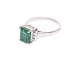 4.8 g of ring #10.5 Lady's PT900 emerald 1.76ct diamond 0.10ct rings used silver storehouse