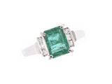 4.8 g of ring #10.5 Lady's PT900 emerald 1.76ct diamond 0.10ct rings used silver storehouse