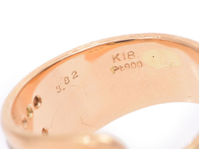 K18YG/PT900リング サファイア3.82ct ダイヤ0.18ct 13.6g #15 レディース 指輪 Aランク 美品 中古 銀蔵
