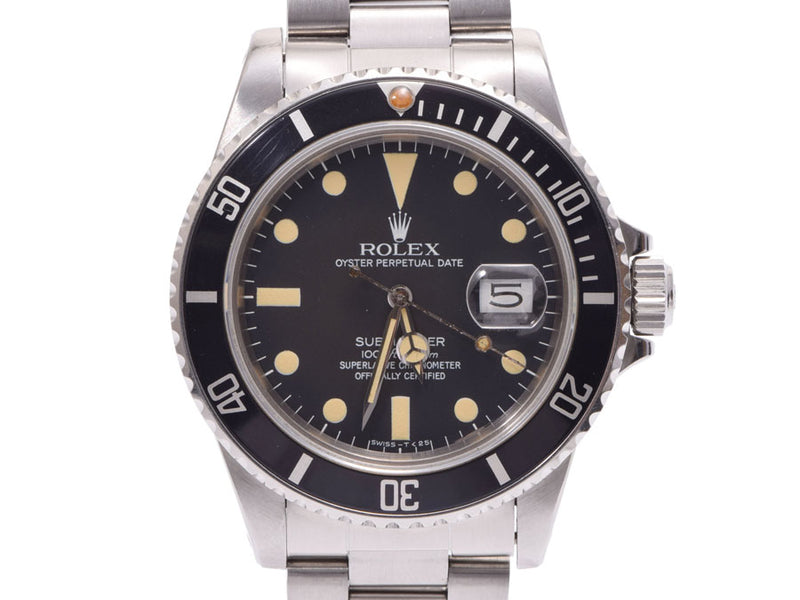 Rolex Submariner 16800 Black Dial Antique Men's SS Automatic Watch AB Rank ROLEX Box Gala Used Ginzo