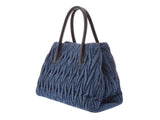 Miu Miu Materase 2WAY Handbag Blue 5BG069 Ladies Denim AB Rank MIUMIU with Strap Gala Used Ginzo