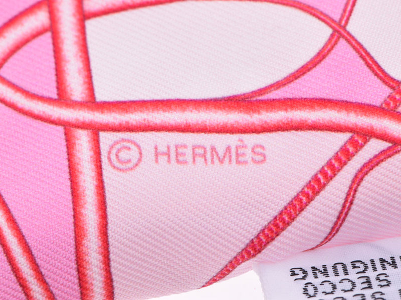 エルメス ツイリー 鞭ブロック 2018年春夏 ピンク レディース シルク100％ スカーフ 未使用 美品 HERMES 箱 中古 銀蔵