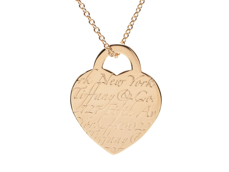 Tiffany Heart Tag Necklace Ladies YG 5.2g A Rank Good Condition TIFFANY & CO Box Used Ginzo