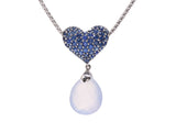 Necklace Womens K18WG Sapphire 0.90 CT chalcedony 6.0 G A Rank beauty goods UGL identification book used silver stock