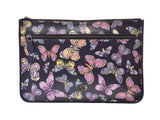 Loewe Clutch Bag Navy Blue/Pink Butterfly Motif Ladies Calf A Rank Good Condition LOEWE Used Ginzo
