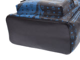MCM backpack black / blue studs men gap Dis PVC rucksack-free beautiful article used silver storehouse