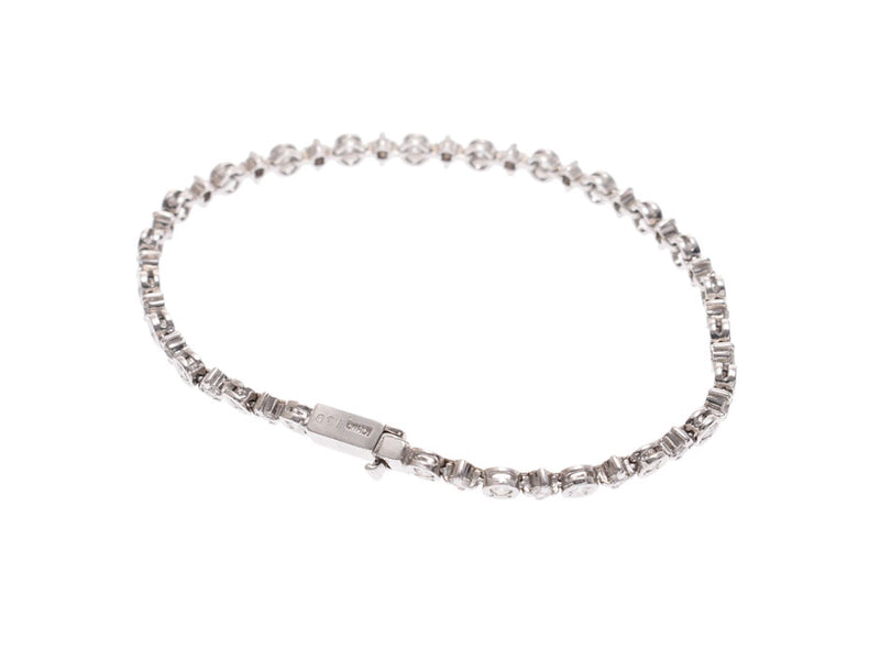 LINE bracelet Womens K18 diamond 1.50 CT 8.3 g a-rank beauty used silver stock