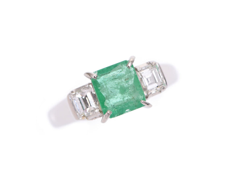 5.1 g of ring #11 Lady's PT900 emerald 1.17ct diamond 0.53ct ring A rank beauty product UGL differentiation book used silver storehouse