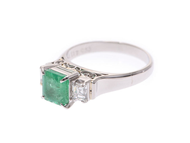 5.1 g of ring #11 Lady's PT900 emerald 1.17ct diamond 0.53ct ring A rank beauty product UGL differentiation book used silver storehouse
