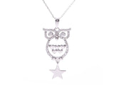 Owl Necklace Ladies K18WG Diamond 0.25ct 2.9g Owl A Rank Good Condition Used Ginzo
