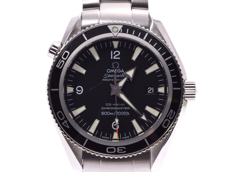 Omega Seamaster Planet Ocean Coaxial Black Dial 2201.50 Men's SS Automatic Winding Watch A Rank OMEGA Box Gala Used Ginzo