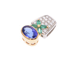 Tasaki Pendant Top Women's Tanzanite 4.37ct Diamond 0.59ct Emerald PT900 K18 8.8g A Rank Beauty Tazaki Used Ginzo