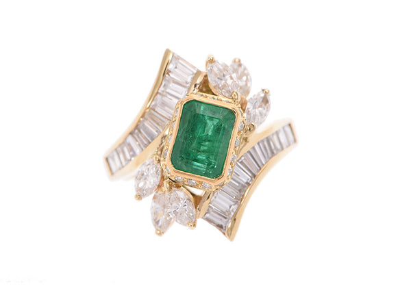 Other No. 12 unisex K14 gold emerald diamond ring a-rank silver